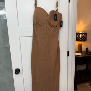 JLUXLABEL Tan Strapless Maxi Dress